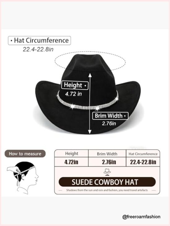 Unisex Felt Western Cowboy Hat - Classic Tejana Style Fedora for Adults main image 3